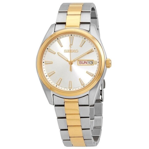 NWT Authentic Seiko Neo Classic Quartz Silver Dial Men's Watch - Picture 1 of 3